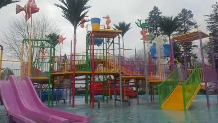 Cartoon-Wasserpark für Kinder, Rutschen-Vergnügungsspielplatz im Freien